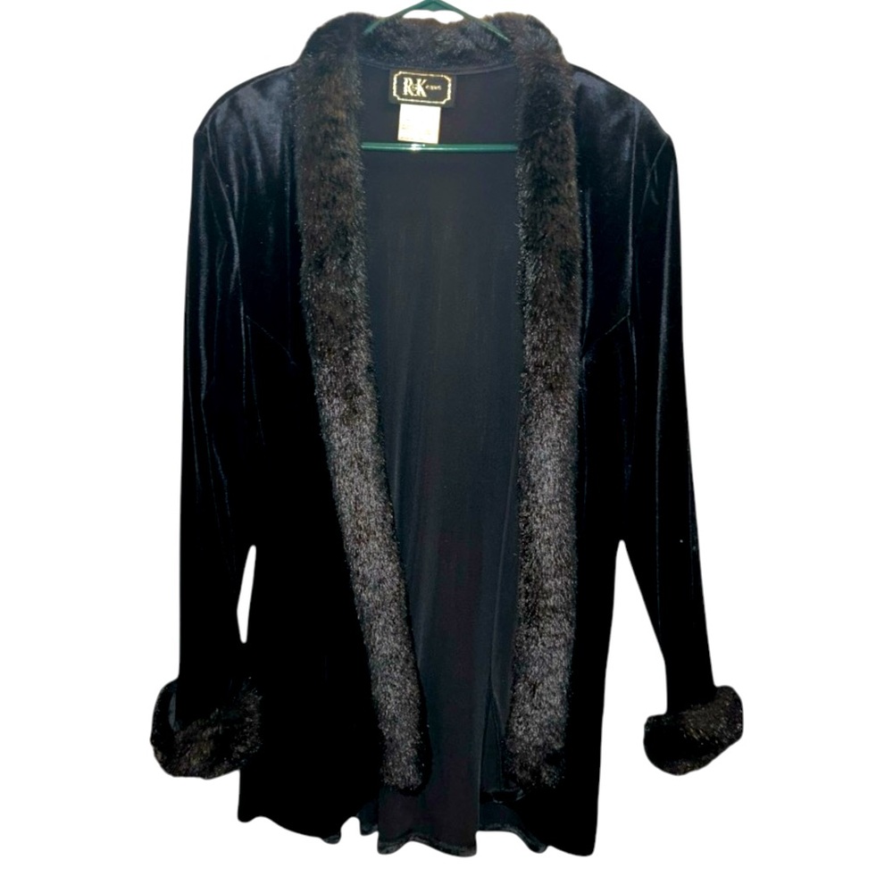 R&K Black Sweater with Faux Fur